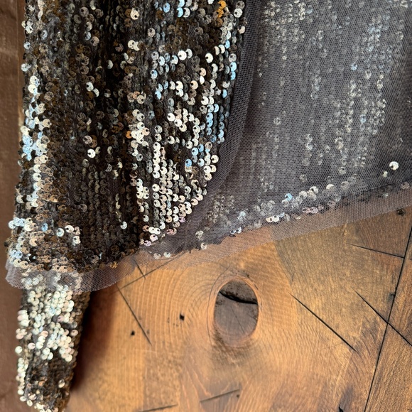 Silver sequin open front jacket! - Picture 3 of 5